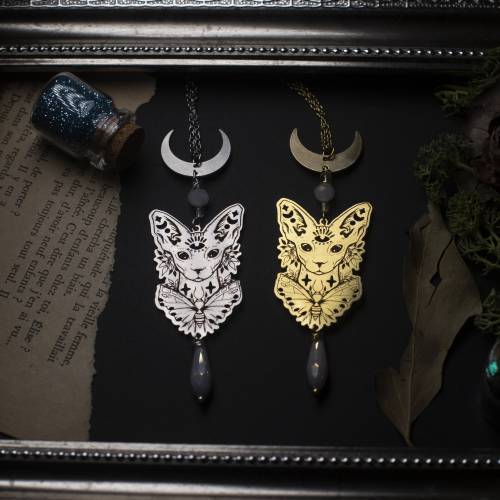 collier pendentif chat - sphinx