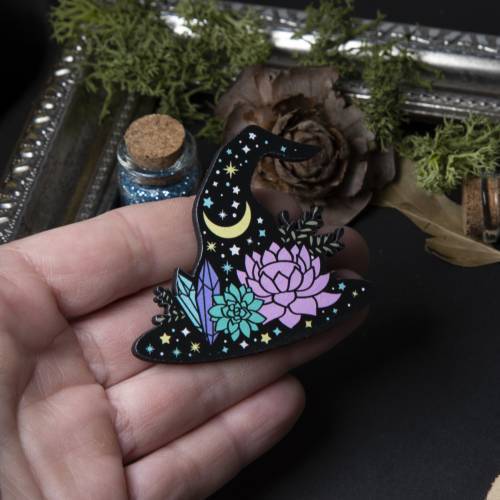 broche - pins chapeau de sorcière