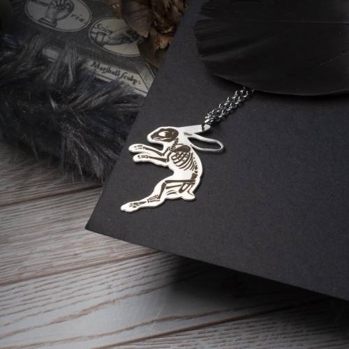 collier pendentif lapin en acier inoxydable