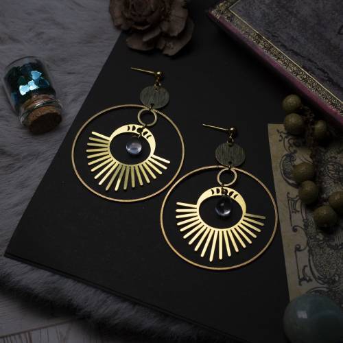 créoles phase de la lune en laiton