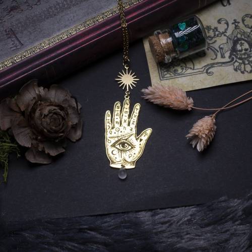 collier pendentif main en laiton