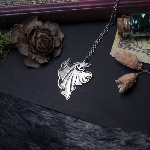 collier pendentif fantôme en acier inoxydable