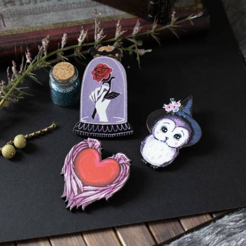 broche - pins romantique - gothique romantique - sorcière romantique