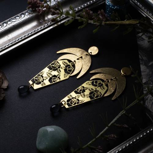 boucles d'oreilles cercueil en laiton