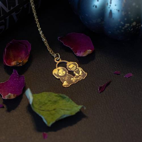 simple collier pendentif couples mythiques : gothique, laiton