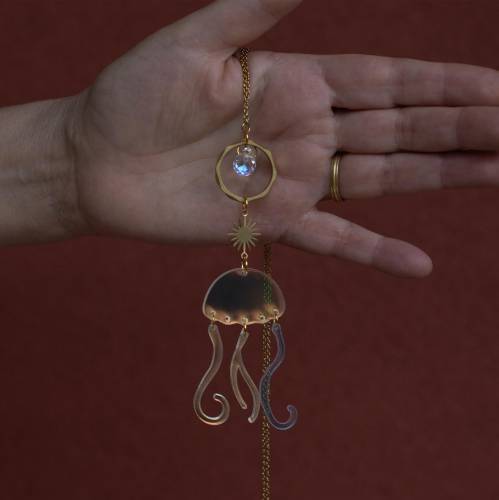 Méduz Disco Suncatcher - bijou de mur  hollographique kraken, poulpe , attrape soleil