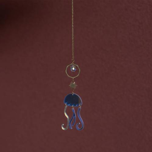 Méduz Disco Suncatcher - bijou de mur  hollographique kraken, poulpe , attrape soleil