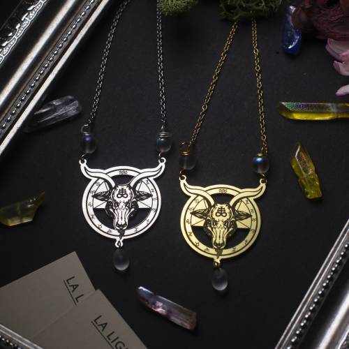 ras de cou pendentif baphomet en acier inoxydable
